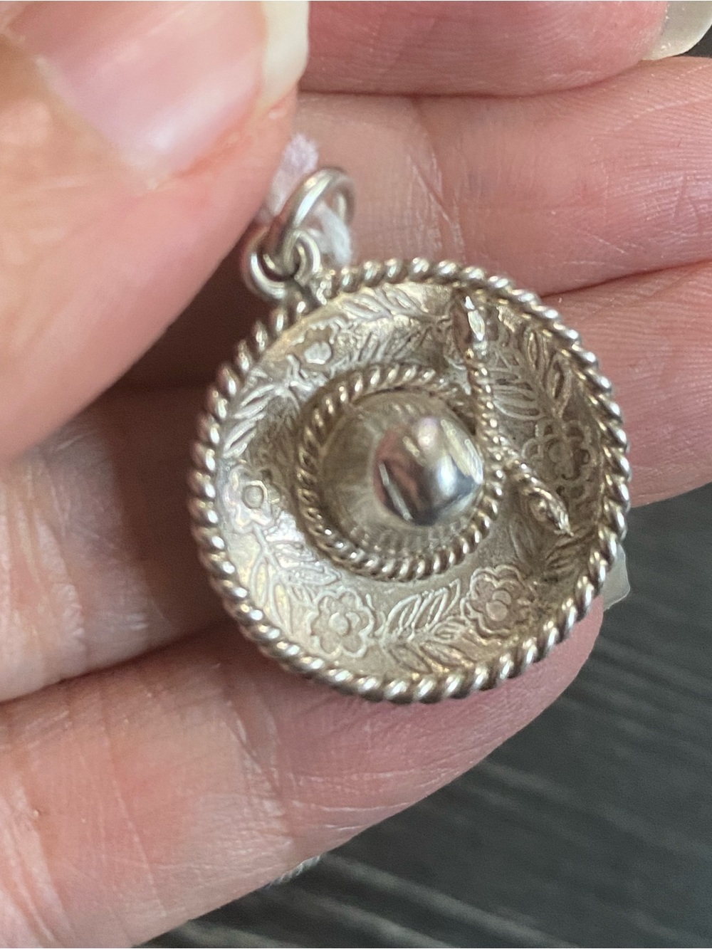 Sterling Silver Mexico  Hat Charm Pendant